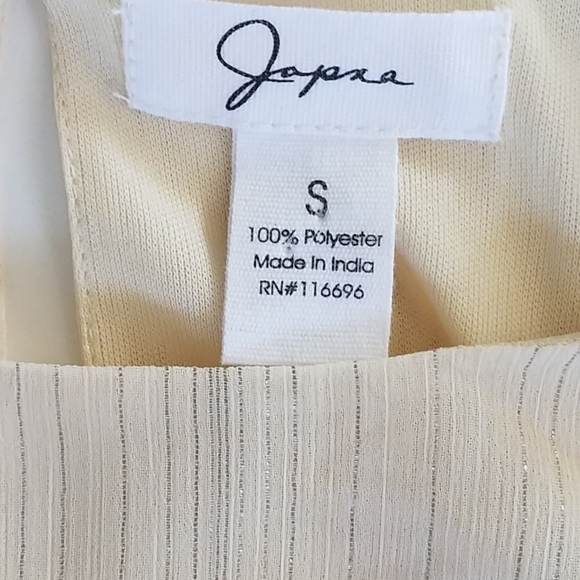 Japna Ivory Silver Pinstripe Long Sleeve Top - Picture 6 of 6